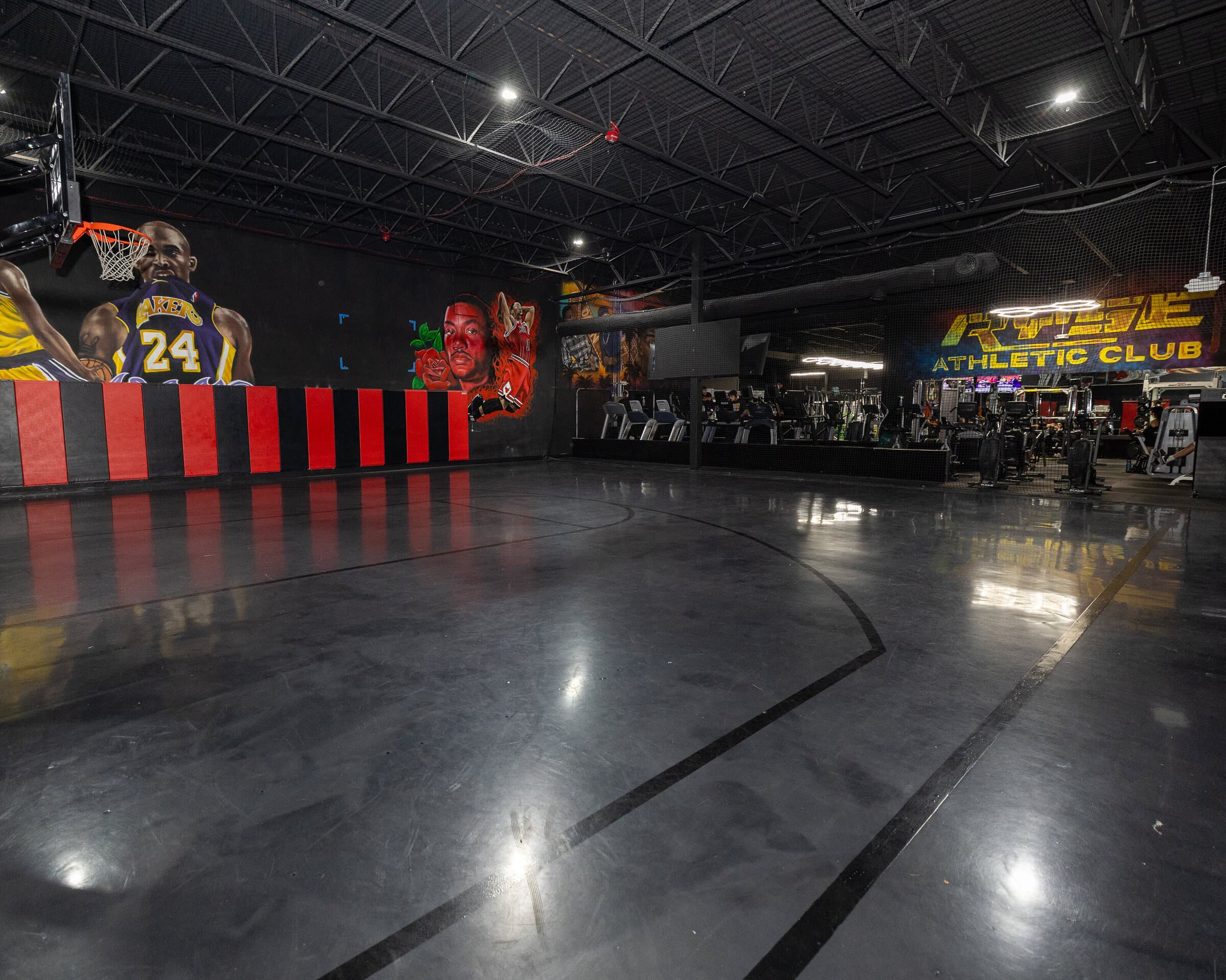 The expansive Ryse Athletic Club training floor